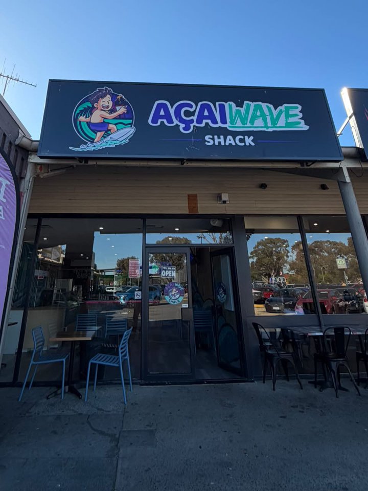 The Acai Wave Shack shopfront on Gladesville Blvd